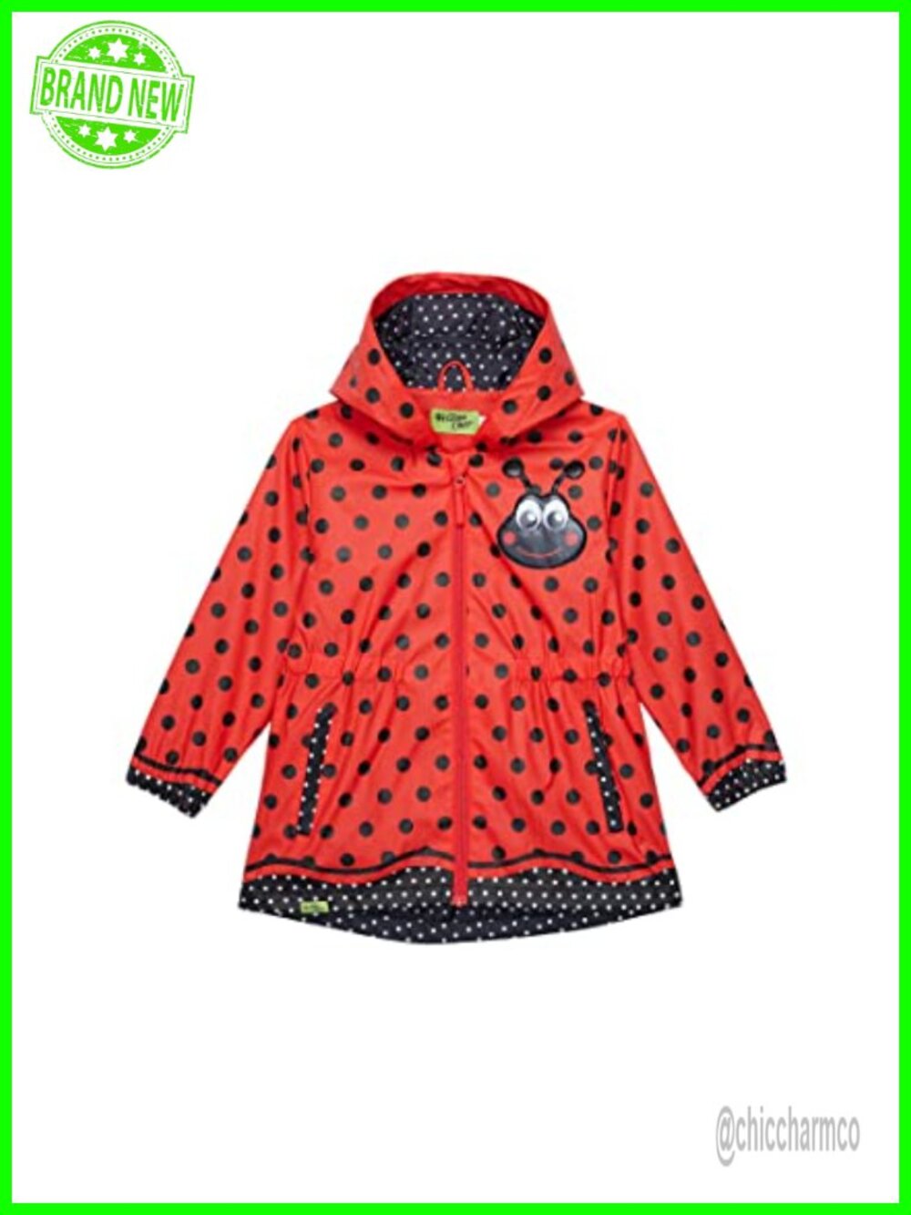 Kids Raincoat Water-Resistant Shell Hooded Soft Lined